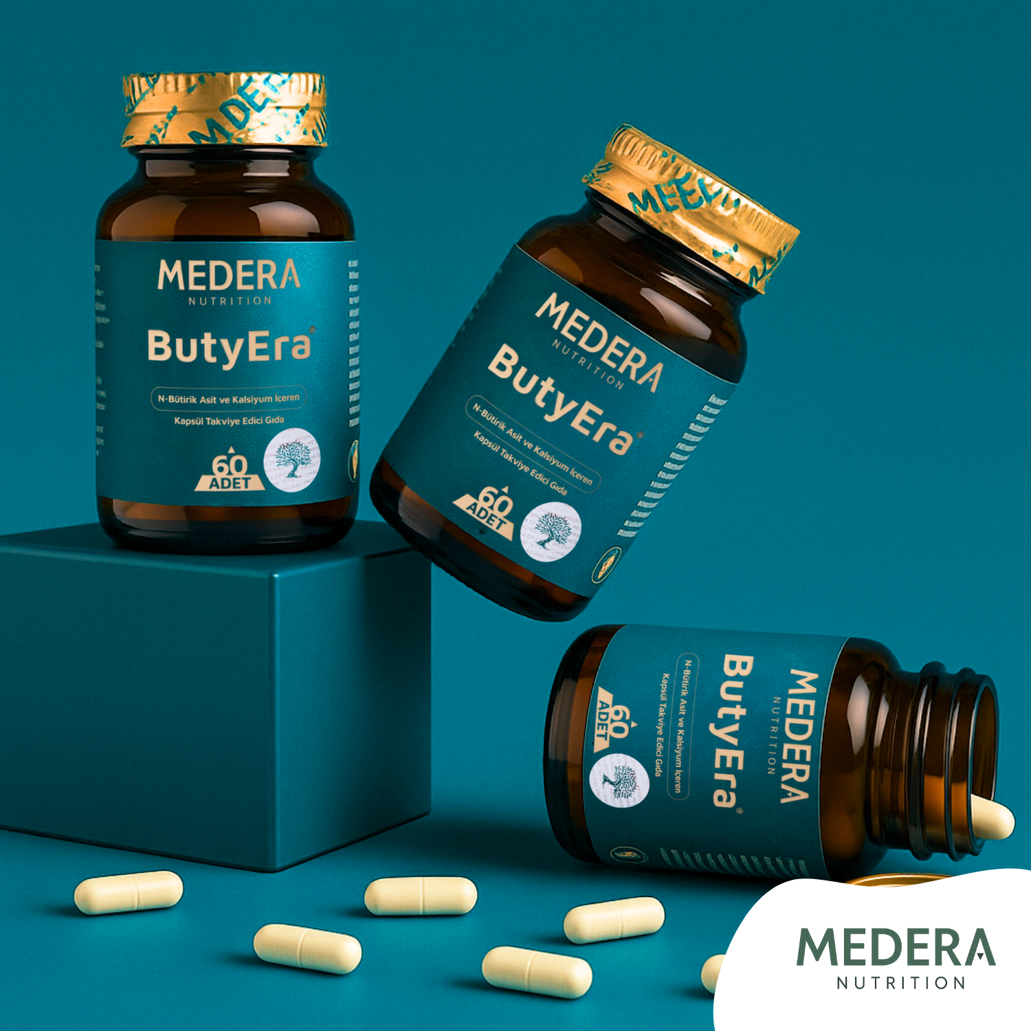 Medera Nutrition ButyEra N-Bütirik Asit ve Kalsiyum İçeren Takviye Edici Gıda Kapsülü