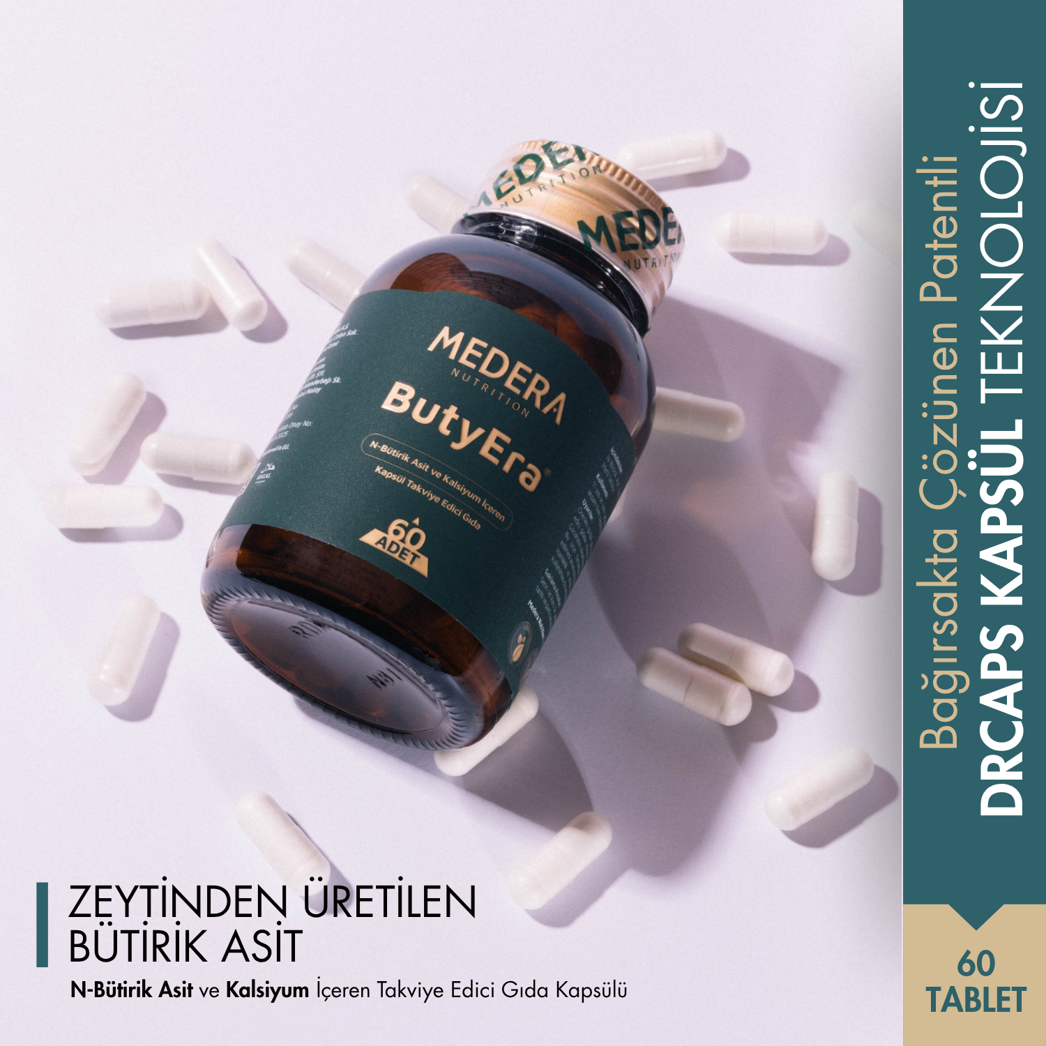 Medera Nutrition ButyEra N-Bütirik Asit ve Kalsiyum İçeren Takviye Edici Gıda Kapsülü
