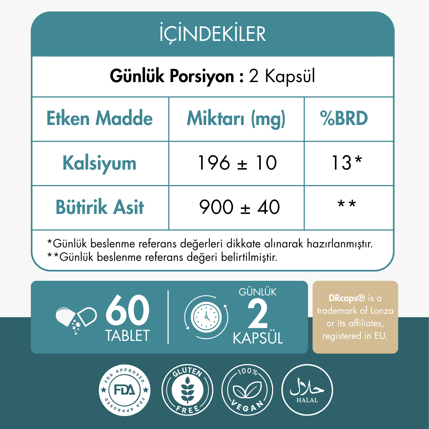 Medera Nutrition ButyEra N-Bütirik Asit ve Kalsiyum İçeren Takviye Edici Gıda Kapsülü