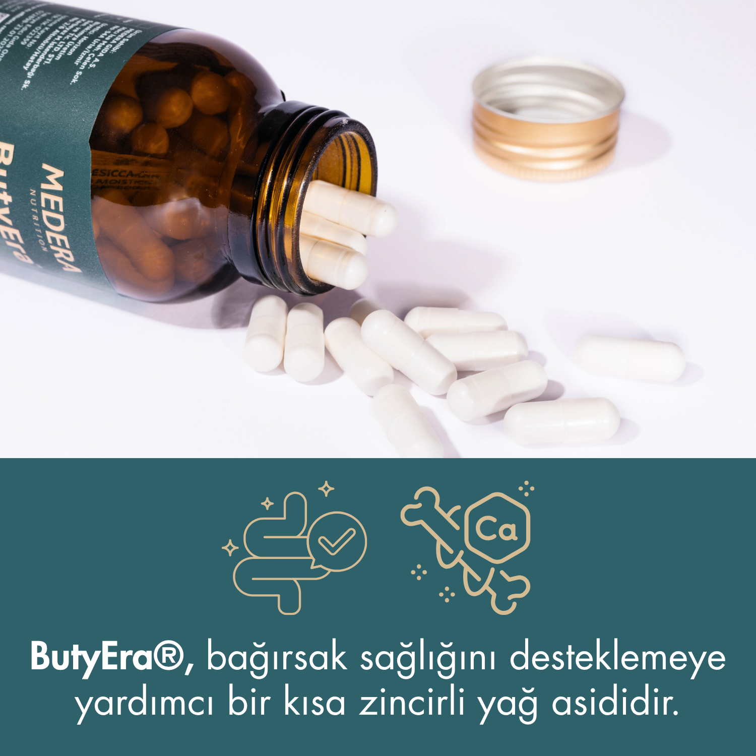 Medera Nutrition ButyEra N-Bütirik Asit ve Kalsiyum İçeren Takviye Edici Gıda Kapsülü